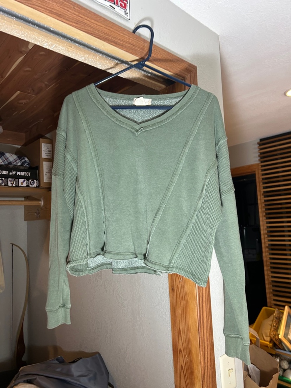 Altar'd State Sage Green Pullover Cropped Sweatshirt